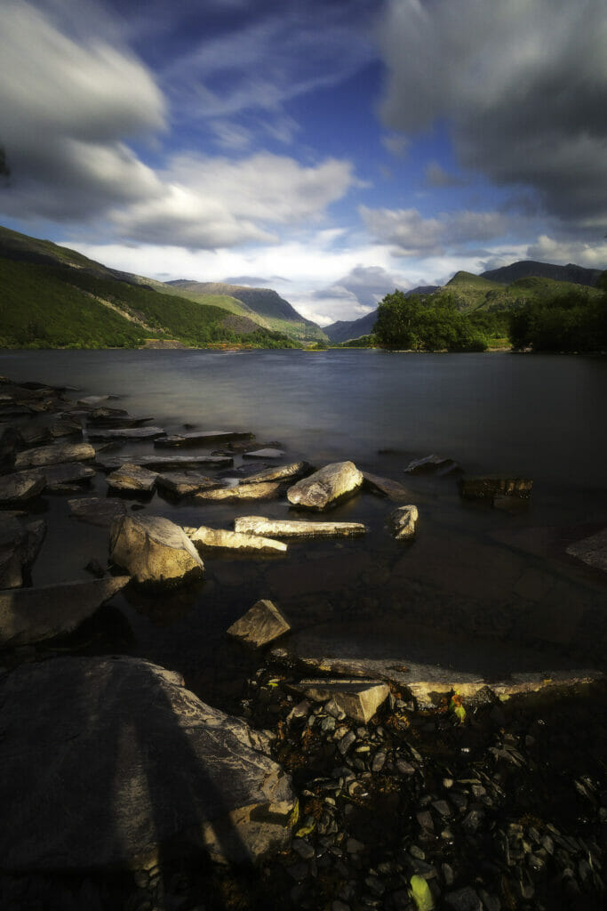 Photo of Llyn Padarn looking towards the foothills of Snowdon